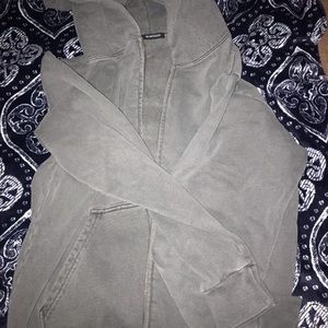 Talentless steel grey zip up hoodie medium
